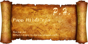 Papp Hilária névjegykártya